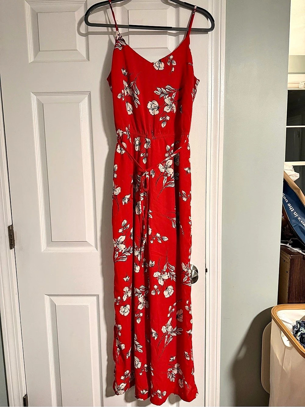 Floral Wide Leg Jumpsuit in Red NWT